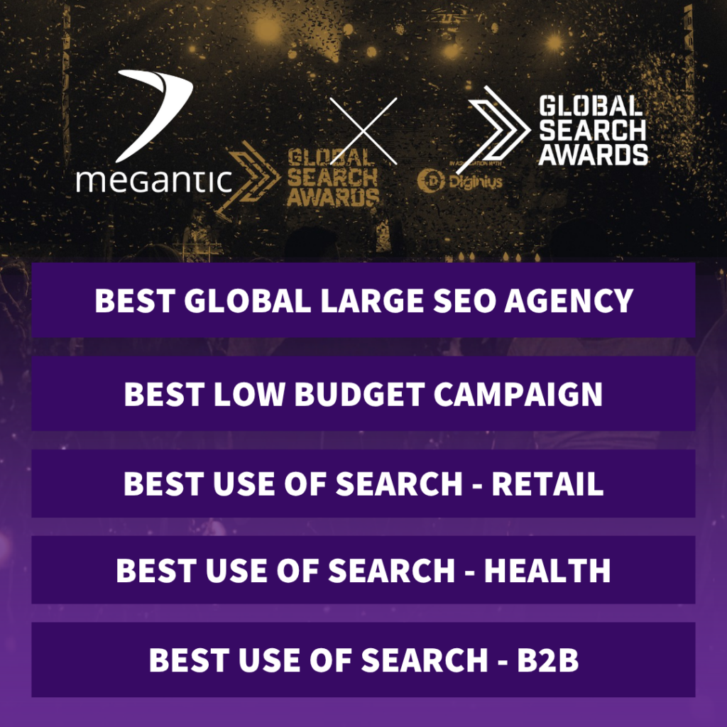 Best Large SEO Agency Global Search Awards 2025, winner of best use of search SEO. 